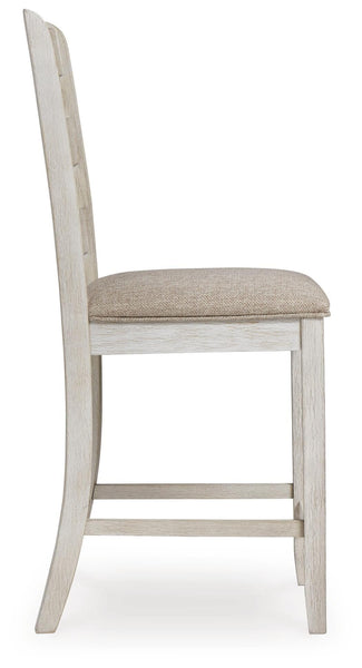 Set of 2 White / Light Brown Polyester Counter Height Bar Stools for Home Bar – alternate view 7