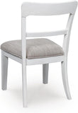 Set of 2 Greddinton Traditional Farmhouse Bistro Dining Chair Kitchen Side Chair Solid Frame – Antiqued White rear angle view