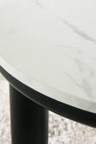 Casual MDF Round 3-Piece Coffee Table Set, Cocktail Table with 2 Matching End Tables, Black / White Finish – alternate view 8