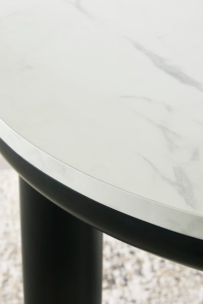 Casual MDF Round 3-Piece Coffee Table Set, Cocktail Table with 2 Matching End Tables, Black / White Finish – alternate view 8