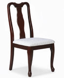 GTU Furniture Set of 2 Traditional Wooden Cherry Finish Armless Kitchen/Dining Chair with Fabric Cushion