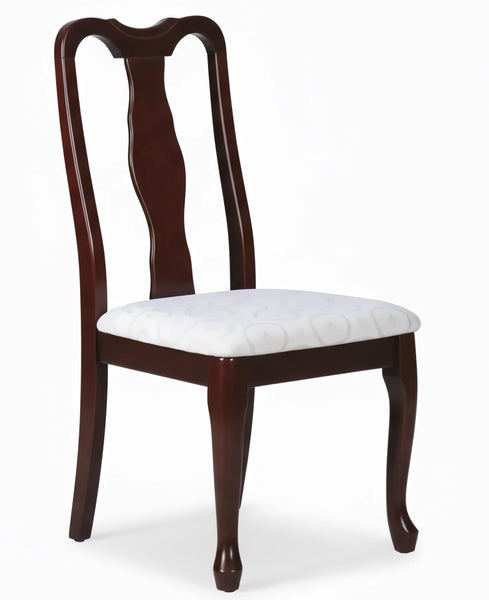 GTU Furniture Set of 2 Traditional Wooden Cherry Finish Armless Kitchen/Dining Chair with Fabric Cushion