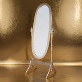 Swivel Adjustable Full-Length Oval Wood Cheval Floor Mirror, in White / Black / Cherry / Oak / Silver – alternate view 3