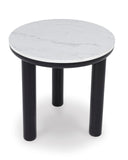 Casual MDF Round 3-Piece Coffee Table Set, Cocktail Table with 2 Matching End Tables, Black / White Finish – alternate view 4