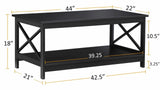 GTU Furniture 3 Piece Cocktail Lift Top Table with 2 Side Tables for Living Room, Family Room Grey/Black — Black