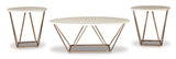 Contemporary Faux Marble Rectangular 3-Piece Coffee Table Set, Cocktail Table with 2 Matching End Tables – alternate view 2