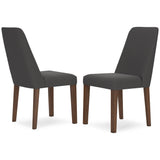 Set of 2 Lyncott Mid-Century Modern Dining Chair Kitchen Side Chair Solid Frame Gray Brown — Charcoal Brown