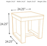 Sleek Engineered Wood Square End Table, Dark Brown Finish, for Living Room – alternate view 3