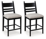 Set of 2 Wood Adjustable Height Bar Stools, Cushioned, Color Collection – product view
