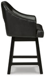 GTU Furniture Set of 2 Swivel Bar Stools, Color Collection, Counter Height for Home Bar — Black/Dark Brown
