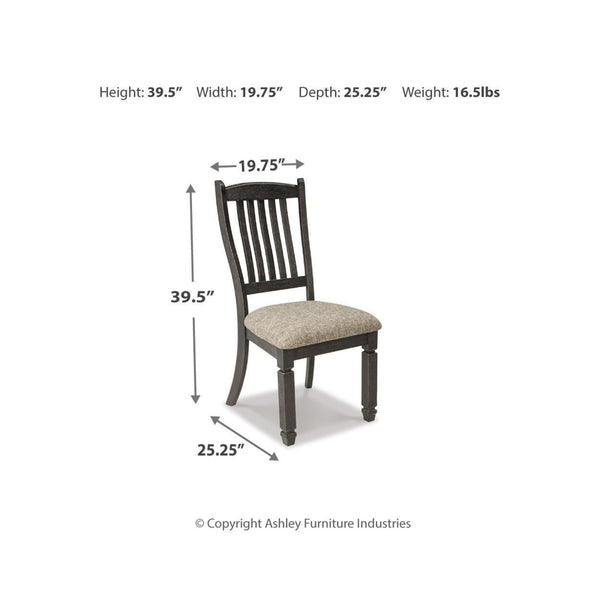 GTU Furniture Set of 2 Tyler Creek Industrial Farmhouse Dining Chair Kitchen Side Chair Solid Frame Black
