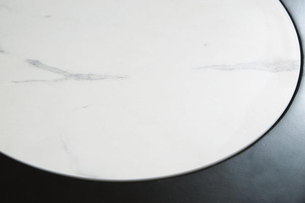 Casual Marble Round End Table, Black Finish, for Living Room – alternate view 3