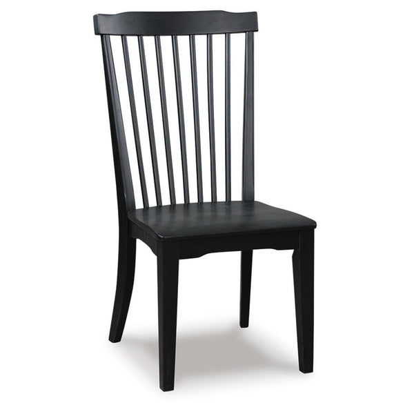 Set of 2 Greddinton Traditional Farmhouse Spindle Dining Chair Kitchen Side Chair Solid Frame Black – alternate view 2