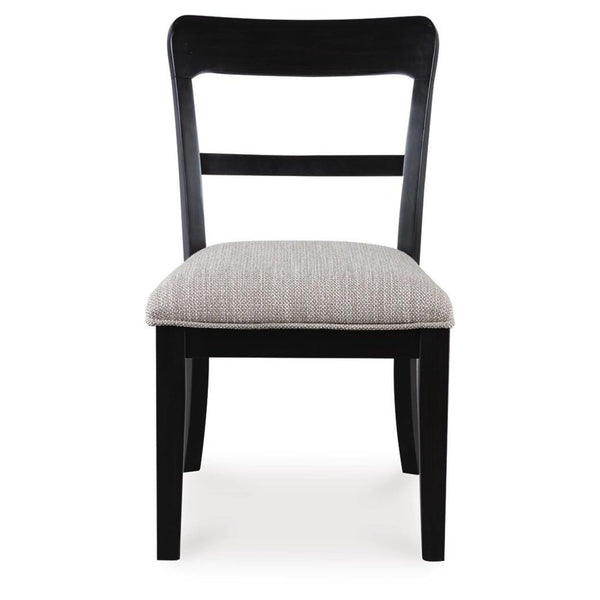 GTU Furniture Set of 2 Greddinton Traditional Farmhouse Bistro Dining Chair Kitchen Side Chair Solid Frame Black