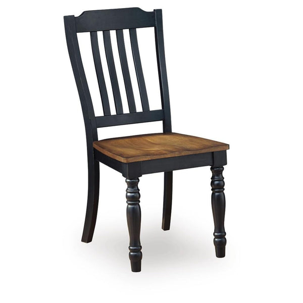 GTU Furniture Set of 2 Clorazi Farmhouse Vintage Dining Chair Kitchen Side Chair Solid Frame White Brown