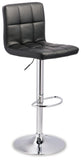 Set of 2 Black / Chrome Faux Leather Adjustable Height Swivel Bar Stools, Pub – alternate view 2