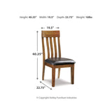 Set of 2 Ralene Traditional Rustic Dining Chair Kitchen Side Chair Solid Frame Medium Brown – alternate view 8