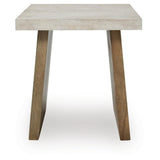 Relaxed Mango Wood Square End Table, Light Brown Finish, for Living Room – alternate view 3