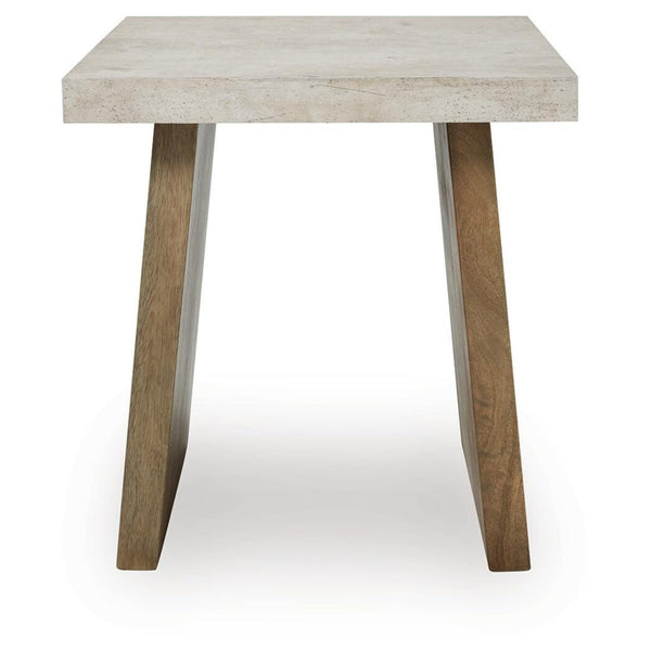 Relaxed Mango Wood Square End Table, Light Brown Finish, for Living Room – alternate view 3