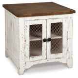 Casual Engineered Wood Rectangular End Table, with Open Shelf, White / Brown Finish, for Living Room – alternate view 2