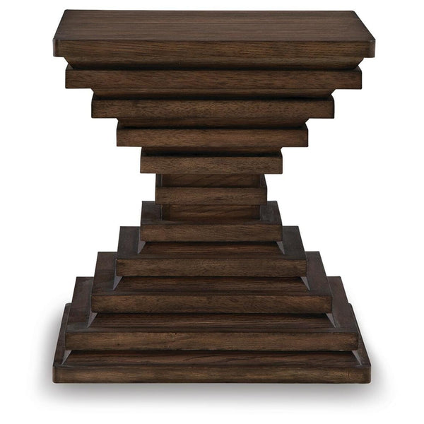 Modern Oak Square End Table, Warm Brown Finish, for Living Room – alternate view 2