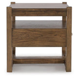 Relaxed Wood Square End Table, with Storage Drawer, Light Brown Finish, for Living Room – alternate view 7