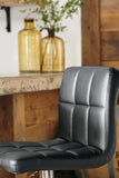 Set of 2 Black / Chrome Faux Leather Adjustable Height Swivel Bar Stools, Pub – alternate view 3