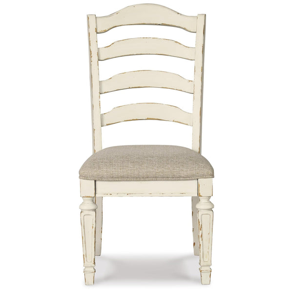 GTU Furniture Set of 2 Realyn French Country Cottage Dining Chair Kitchen Side Chair Solid Frame Chipped White
