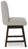 Set of 2 Beige / Dark Brown Polyester Swivel Counter Height Bar Stools, Pub – alternate view 4