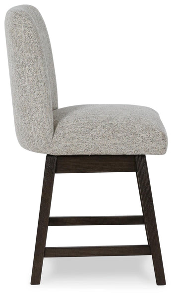GTU Furniture Set of 2 Beige/Dark Brown Polyester Swivel Counter Height Bar Stools, Pub
