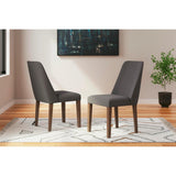 Set of 2 Lyncott Mid-Century Modern Dining Chair Kitchen Side Chair Solid Frame Gray Brown — Charcoal Brown