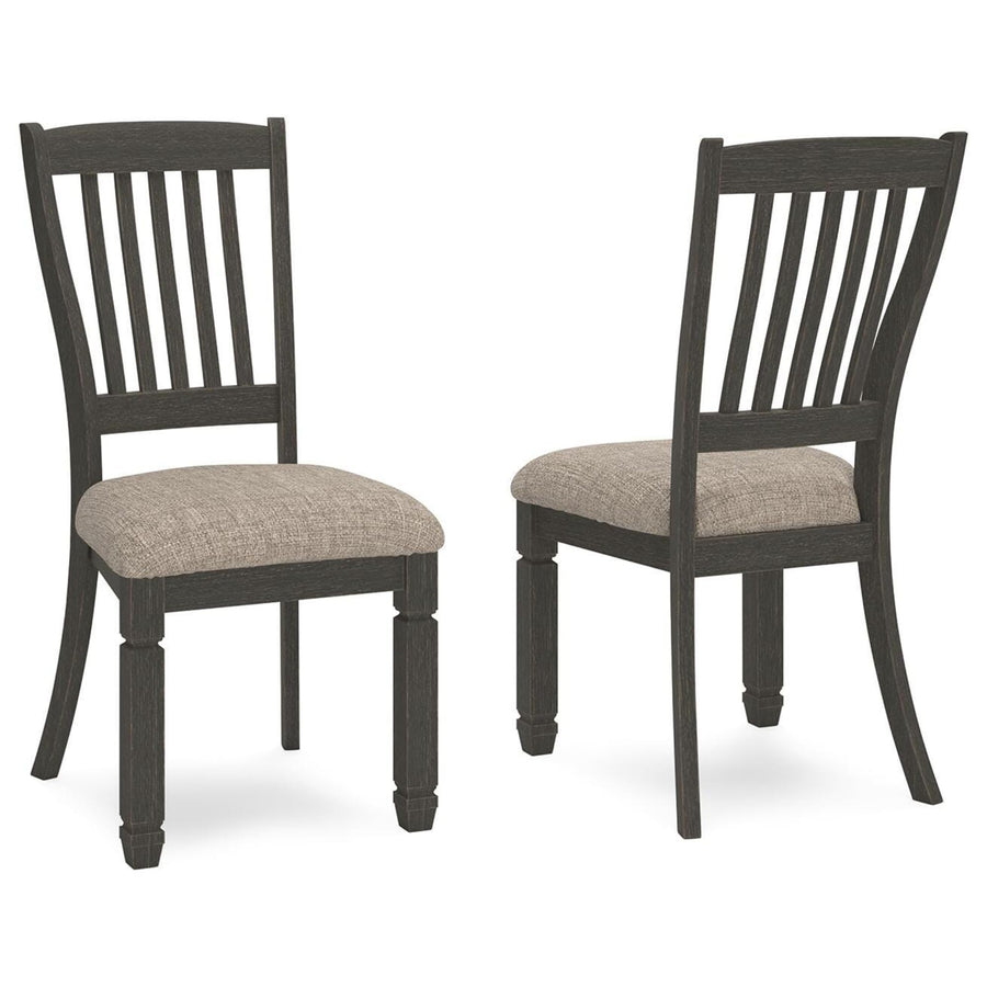 GTU Furniture Set of 2 Tyler Creek Industrial Farmhouse Dining Chair Kitchen Side Chair Solid Frame Black