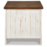 Casual Engineered Wood Rectangular End Table, with Open Shelf, White / Brown Finish, for Living Room – alternate view 8