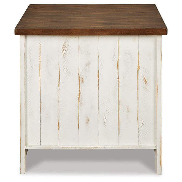 Casual Engineered Wood Rectangular End Table, with Open Shelf, White / Brown Finish, for Living Room – alternate view 8