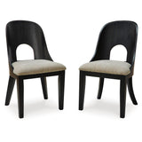 Set of 2 Rowanbeck Art Deco Contemporary Dining Chair Kitchen Side Chair Solid Frame Black – GTU-D821-01 alternate view 2