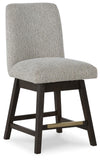 Set of 2 Beige / Dark Brown Polyester Swivel Counter Height Bar Stools, Pub – alternate view 2