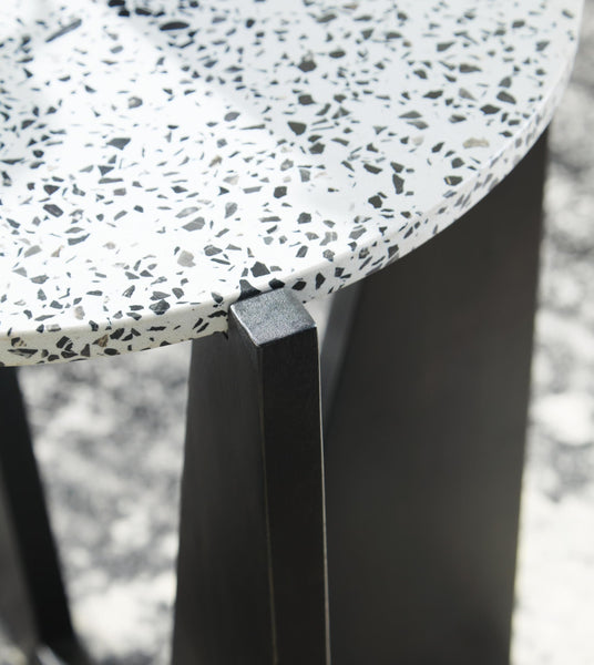 Modern Mango Wood Square Accent Table, Black / White Finish, for Living Room – alternate view 4