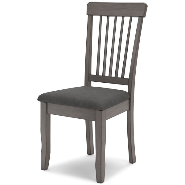 Set of 2 Gray Finish Solid Hardwood Side Dining Chairs with Padded Upholstered Seat for Kitchen & Dining Room