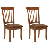 Set of 2 Berringer Traditional Rustic Dining Chair Kitchen Side Chair Solid Frame Rustic Brown – product view