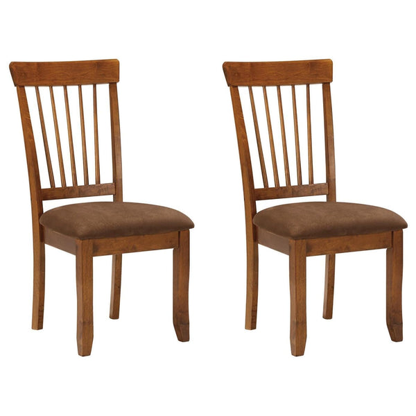 Set of 2 Berringer Traditional Rustic Dining Chair Kitchen Side Chair Solid Frame Rustic Brown – product view