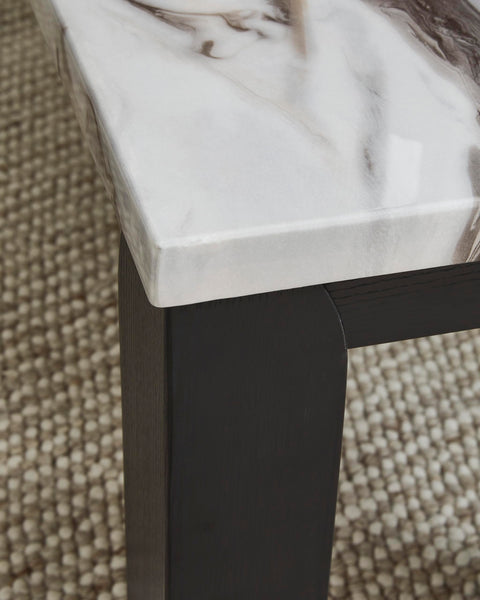 Contemporary MDF Rectangular 3-Piece Coffee Table Set, Cocktail Table with 2 Matching End Tables, Dark – alternate view 4