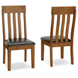 Set of 2 Ralene Traditional Rustic Dining Chair Kitchen Side Chair Solid Frame Medium Brown – product view