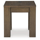 Everyday Oak Square End Table, Wireless Charging, Warm Brown Finish, for Living Room – alternate view 3