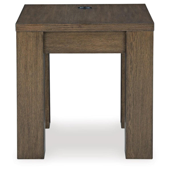 Everyday Oak Square End Table, Wireless Charging, Warm Brown Finish, for Living Room – alternate view 3