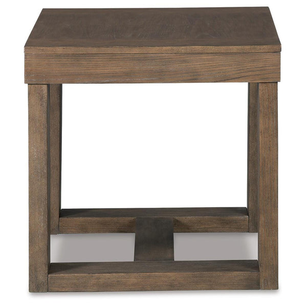 Sleek Ash Wood Square End Table, Gray Finish, for Living Room – alternate view 5
