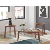 Casual Acacia Wood Rectangular 3-Piece Coffee Table Set, Cocktail Table with 2 Matching End Tables, Brown – product view