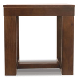 Sleek Engineered Wood Square End Table, Dark Brown Finish, for Living Room – alternate view 5