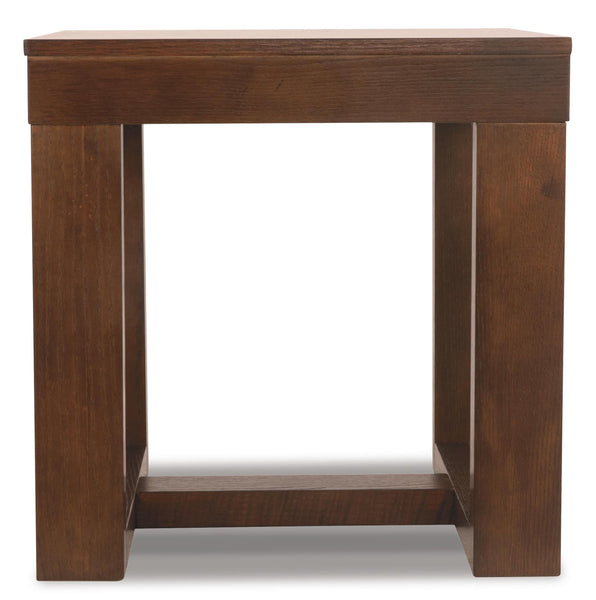 Sleek Engineered Wood Square End Table, Dark Brown Finish, for Living Room – alternate view 5