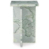 Modern Marble Square Accent Table, White / Green Finish, for Living Room – alternate view 6