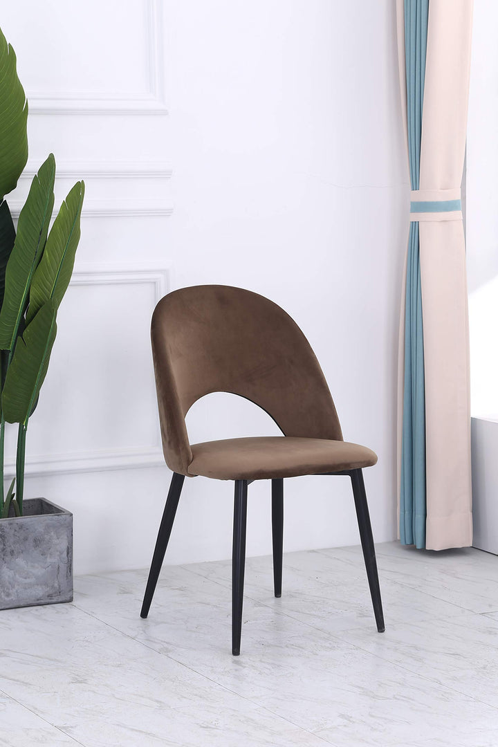 GTU Furniture Living Dining Room Accent Chairs Modern Round Fabric Accent Chair — Brown